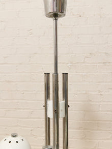 Vintage 1970s Italian Chrome Three-Light Pendant Chandelier