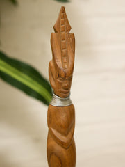 Vintage Hand-Carved Figural Wood Serving Spoon