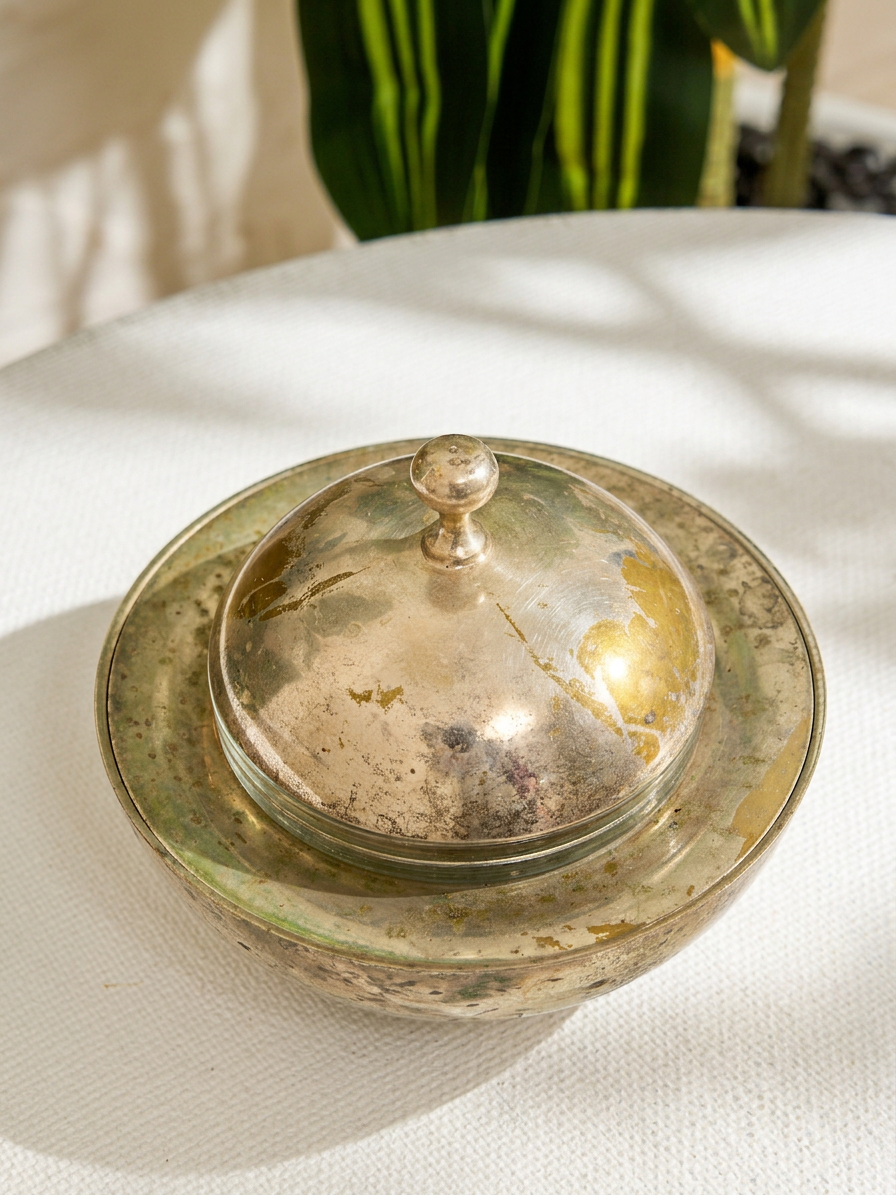 Vintage Silverplate Covered Serving Bowl with Dome Lid