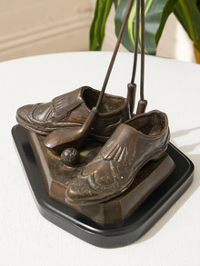 Vintage Golf-Themed Metal Floor Sculpture