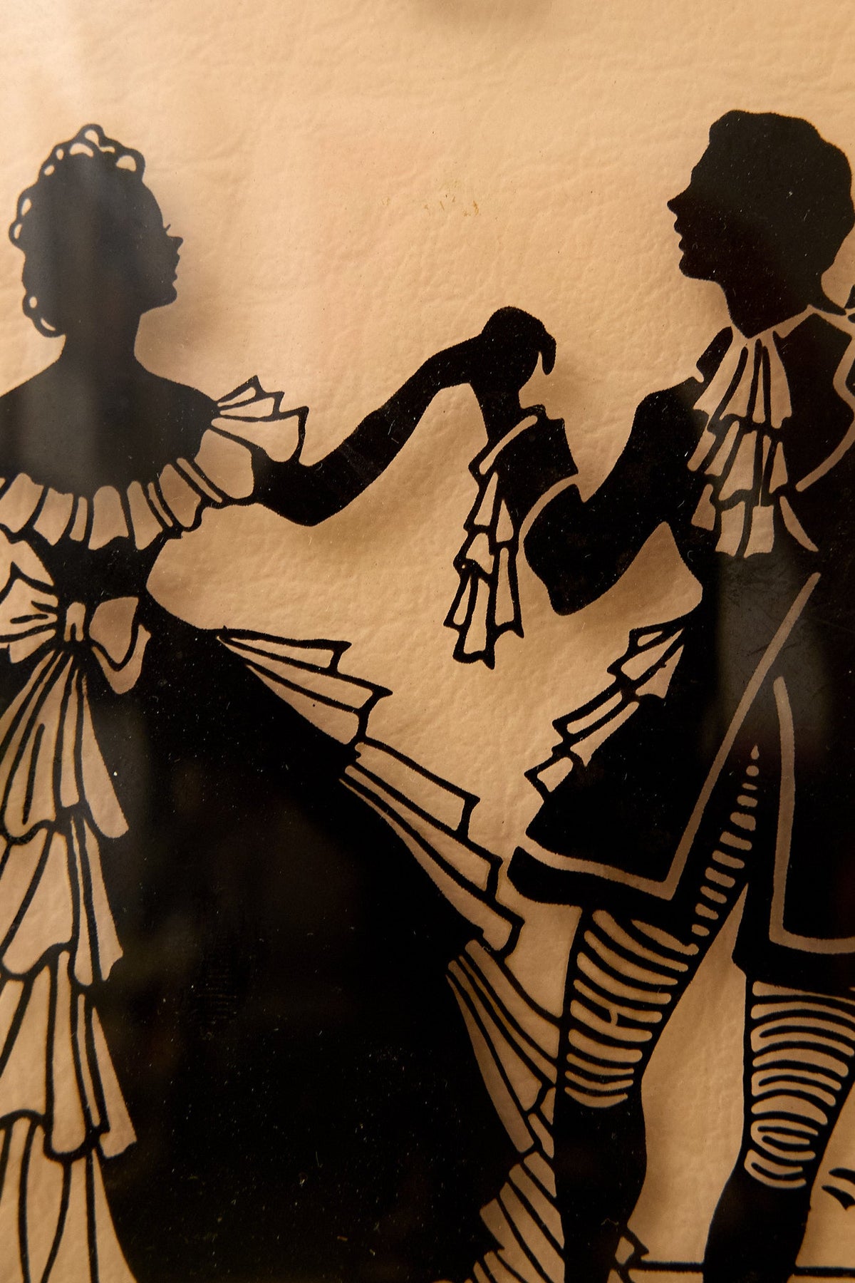Vintage Framed Victorian Couple Silhouette Art #2