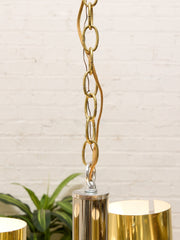 Vintage Brass & Chrome Multi-Light Space Age Chandelier