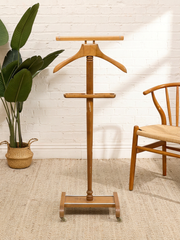Vintage Wooden Gentleman’s Valet Stand with Accessory Tray