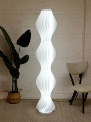 Vintage Sculptural White Wave Floor Lamp