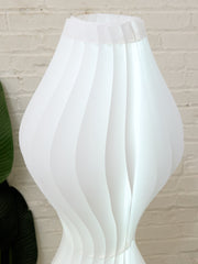 Vintage Sculptural White Wave Floor Lamp