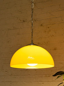 Vintage Mustard Yellow Dome Pendant Lamp