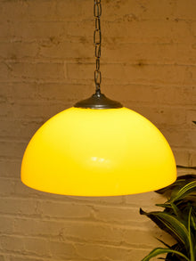Vintage Mustard Yellow Dome Pendant Lamp