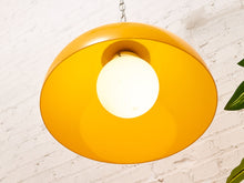 Vintage Mustard Yellow Dome Pendant Lamp