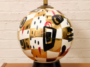 Postmodern Abstract Ceramic Table Lamp with Red Shade