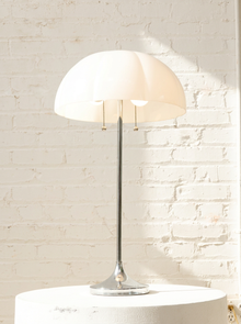 Vintage White Sculptural Dome Table Lamp