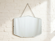 Vintage Art Deco Frameless Beveled Mirror