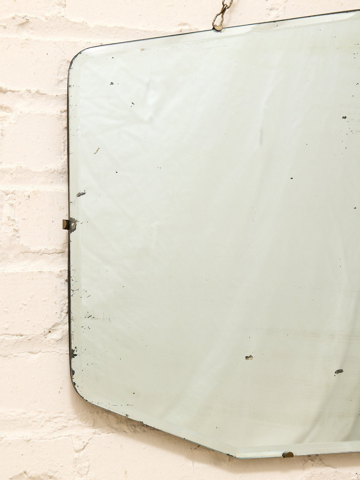 Vintage Art Deco Frameless Beveled Mirror