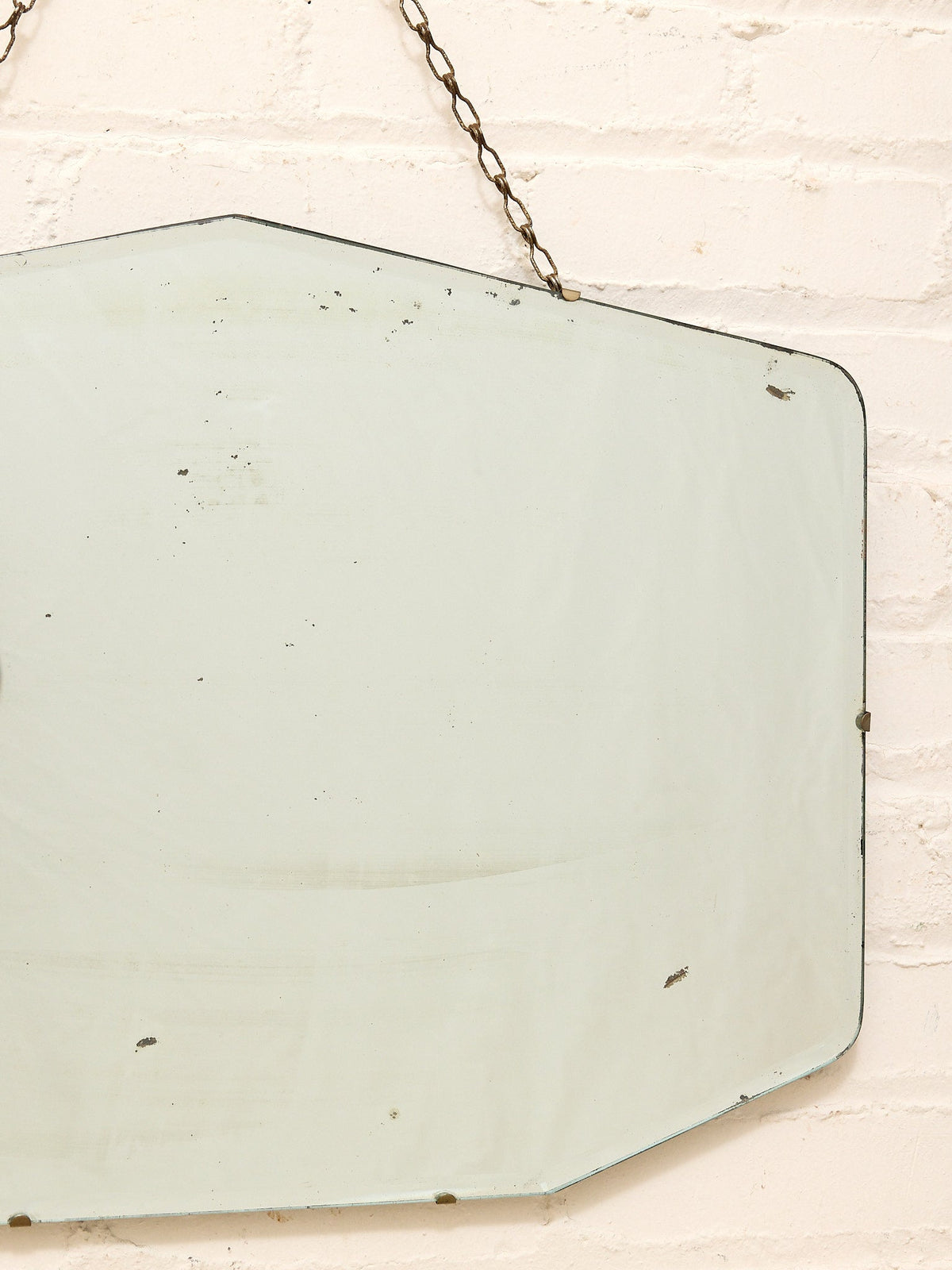 Vintage Art Deco Frameless Beveled Mirror