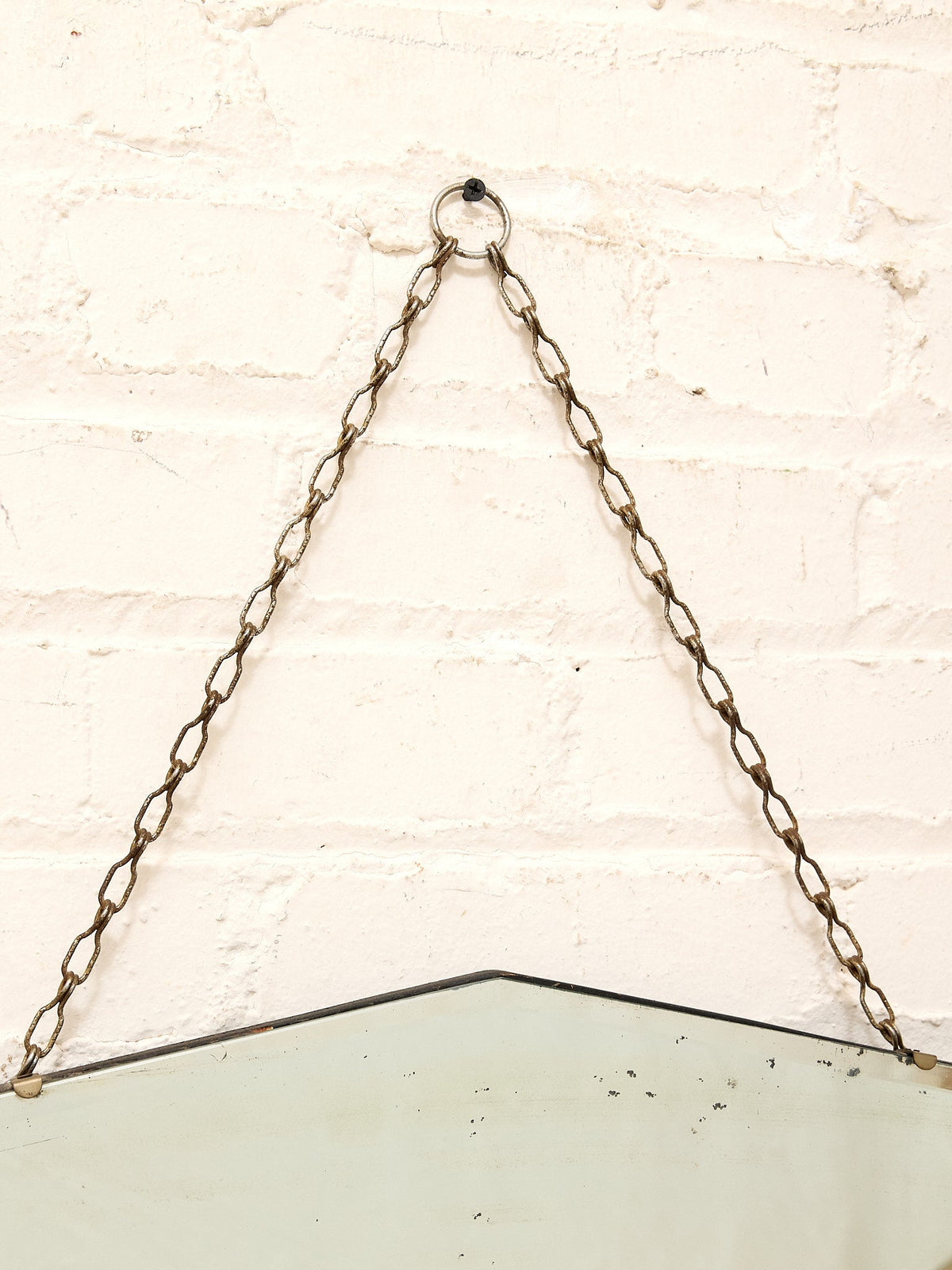 Vintage Art Deco Frameless Beveled Mirror