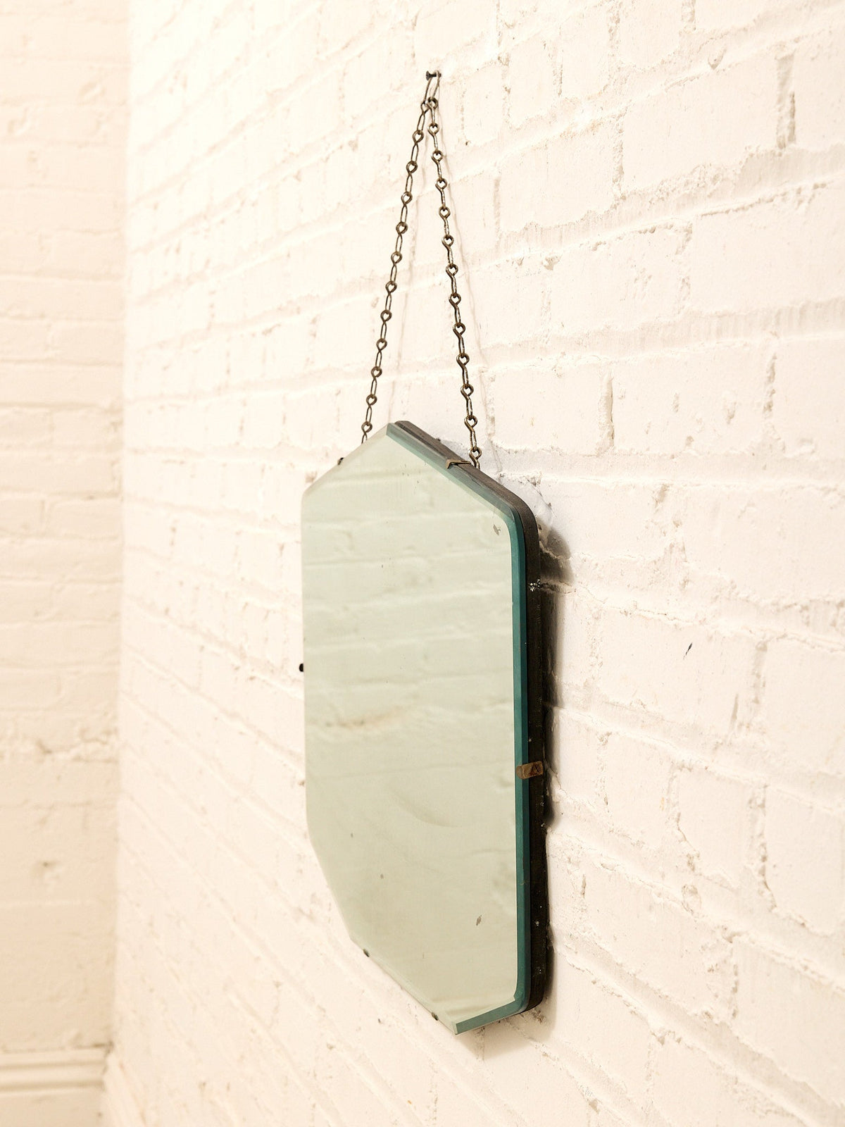 Vintage Art Deco Frameless Beveled Mirror