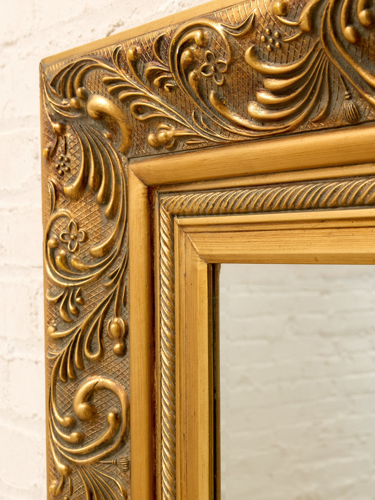Vintage Ornate Gold-Tone Wall Mirror