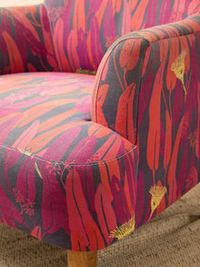 Modern Colorful Botanical Print Accent Chair