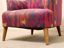 Modern Colorful Botanical Print Accent Chair