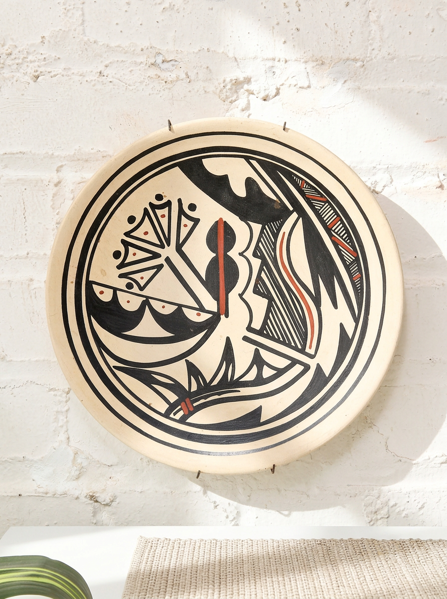 Vintage Southwestern Hand-Painted Decorative Bowl