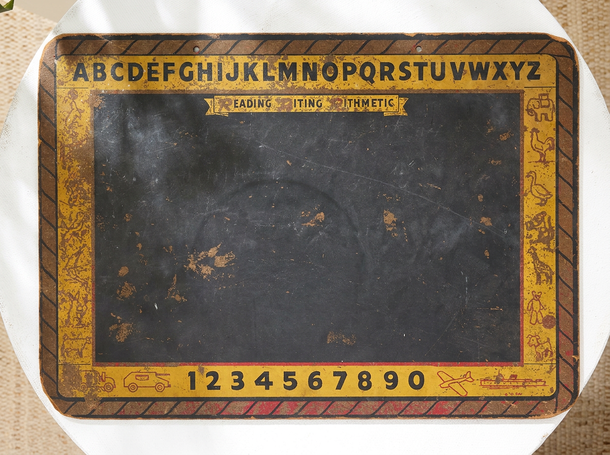 Vintage “Reading, ’Riting, ’Rithmetic” Children’s Chalkboard