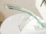 Vintage 1970s Curved Glass Sculptural Table Lamp
