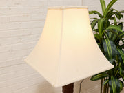 Vintage Textured Dark Brown Table Lamp with Off-White Shade