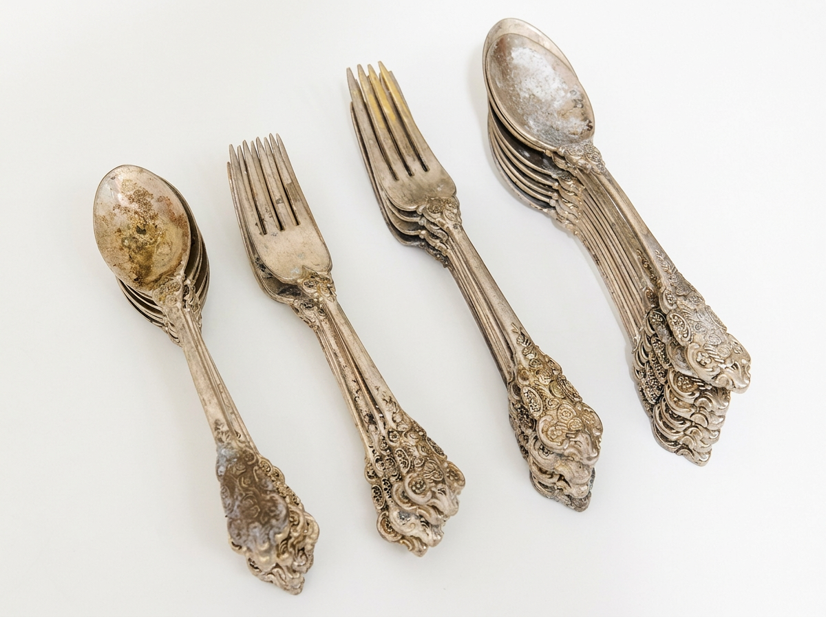 Antique F.B. Rogers Silver Co. Ornate Silver-Plated Flatware Set