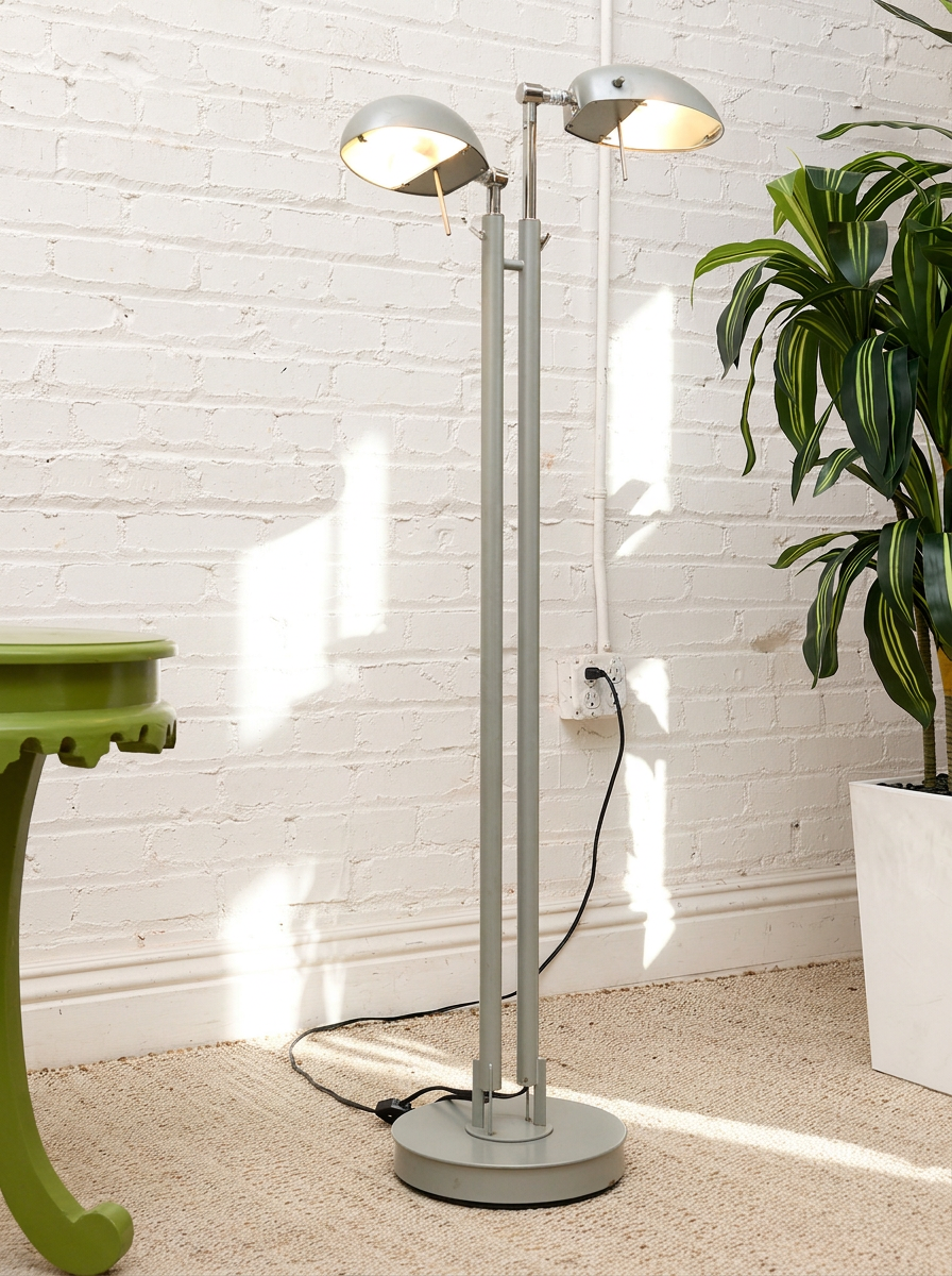 Vintage Double-Head Adjustable Dome Floor Lamp