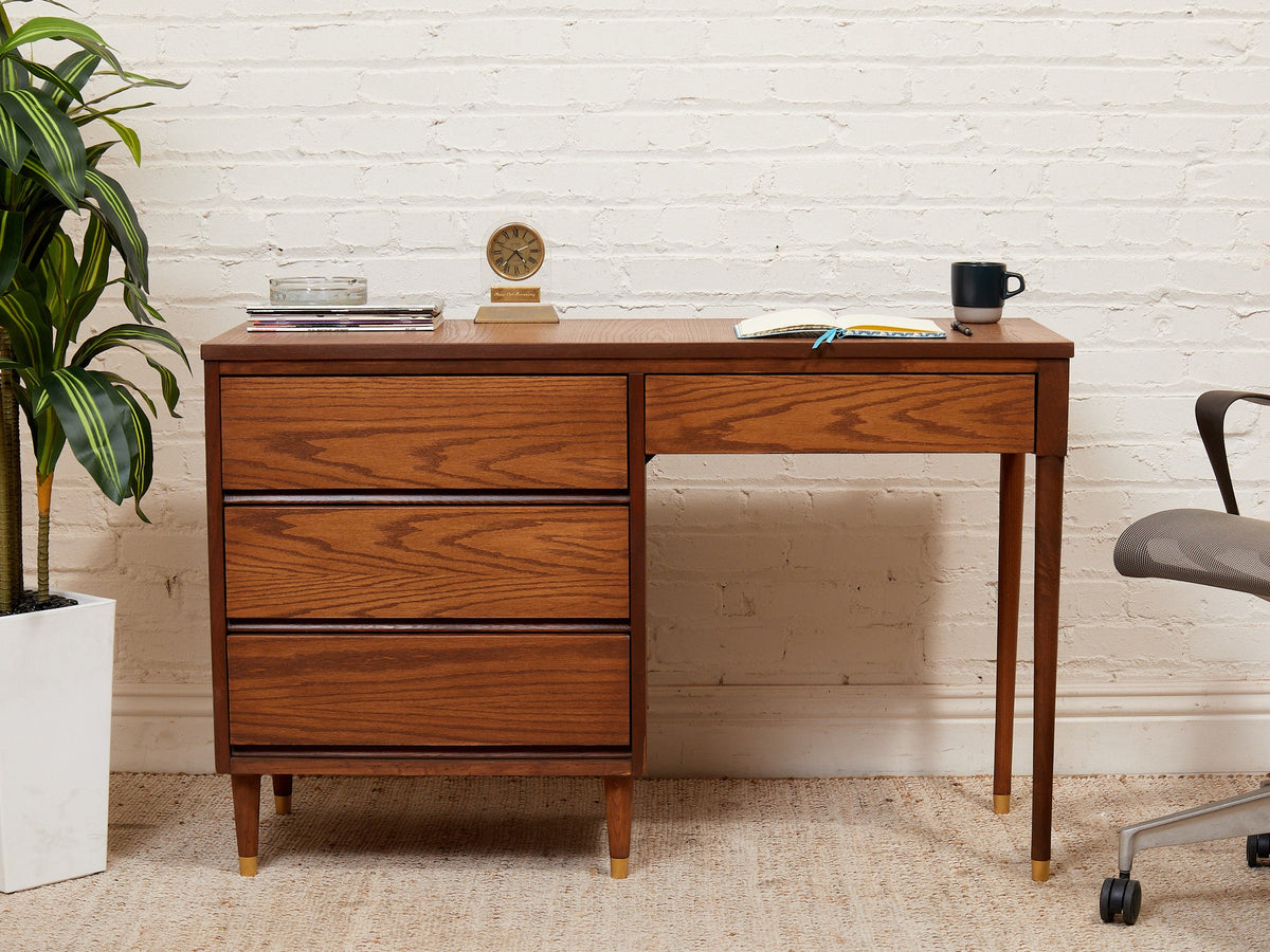 Oak 4 Drawer Desk