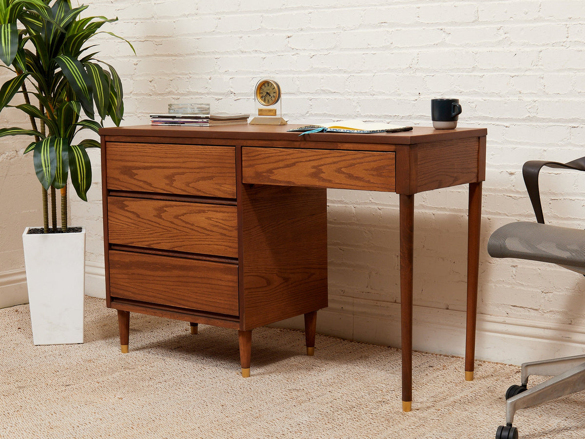 Oak 4 Drawer Desk