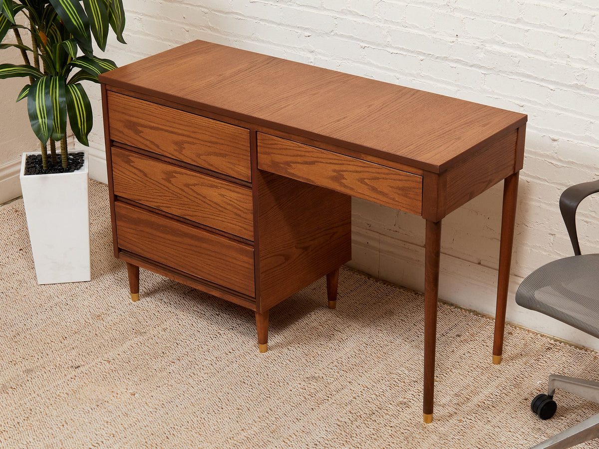 Oak 4 Drawer Desk