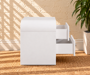 Pair of Blanca 2-Drawer Ash Wood Nightstands in Arctic White