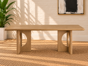 Sylvia Fluted Base Dining Table in Blonde Oak