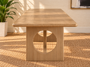 Sylvia Fluted Base Dining Table in Blonde Oak