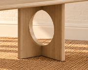 Sylvia Fluted Base Dining Table in Blonde Oak