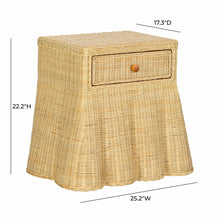 Pentra 25" Natural Rattan Nightstand With Drawer