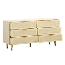 Sierra 60" Cane 6-Drawer Dresser
