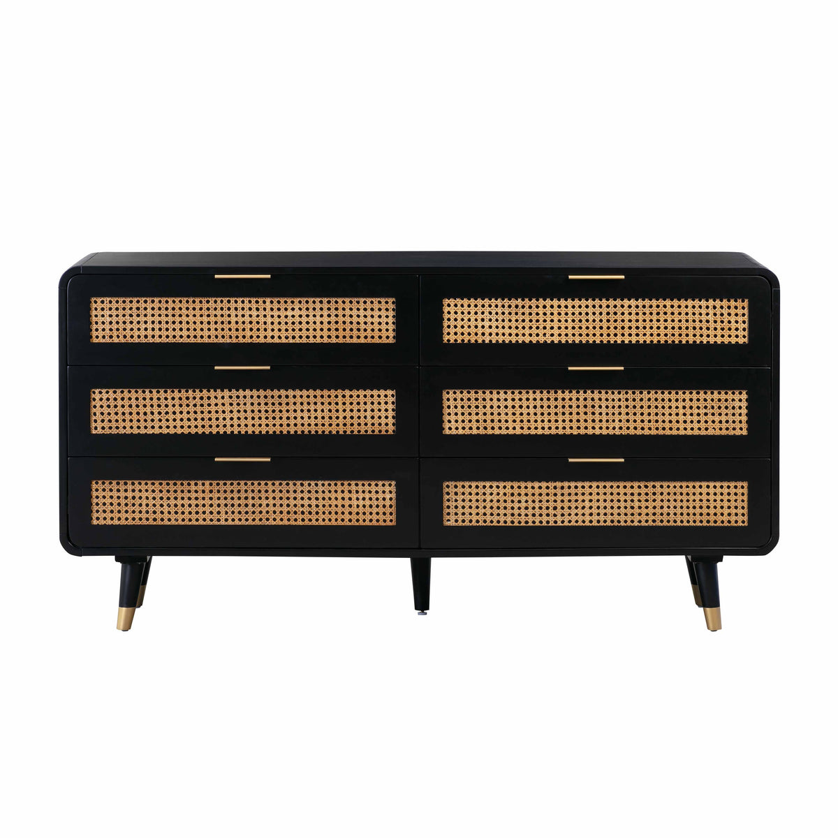 Christine 62" Black 6-Drawer Dresser