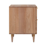 Carmen 19" Natural Ash and Cane 2-Drawer Nightstand