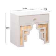 Suzie 26" Rattan Nightstand With Drawer