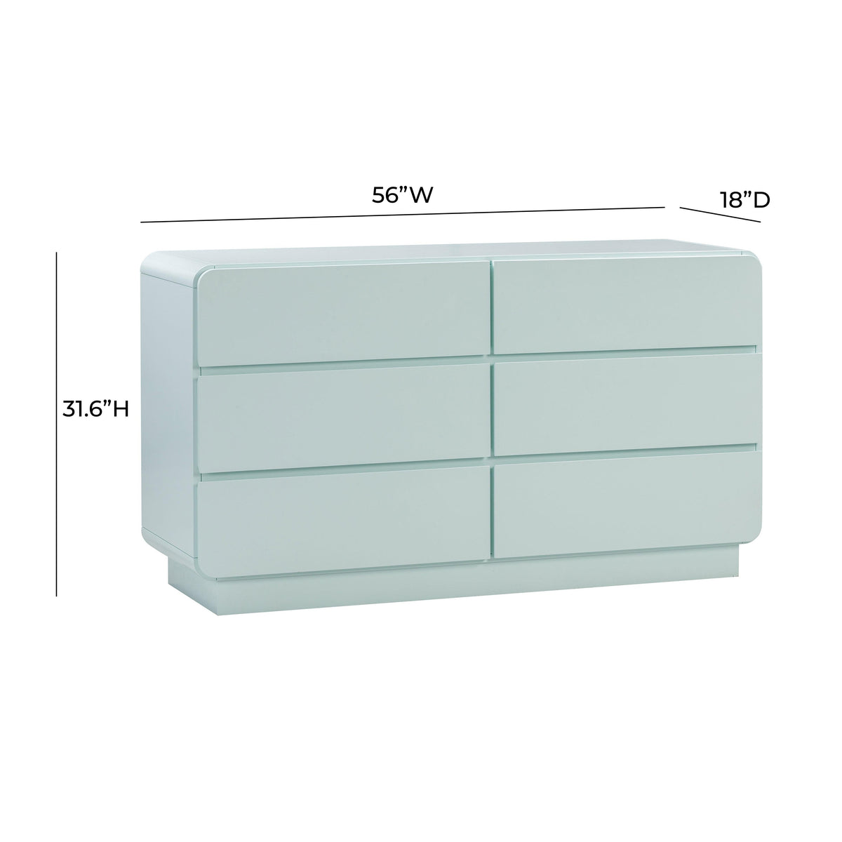 Sagura 56" 6-Drawer Dresser