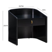 Collins 22" Lacquer Nightstand With Drawer