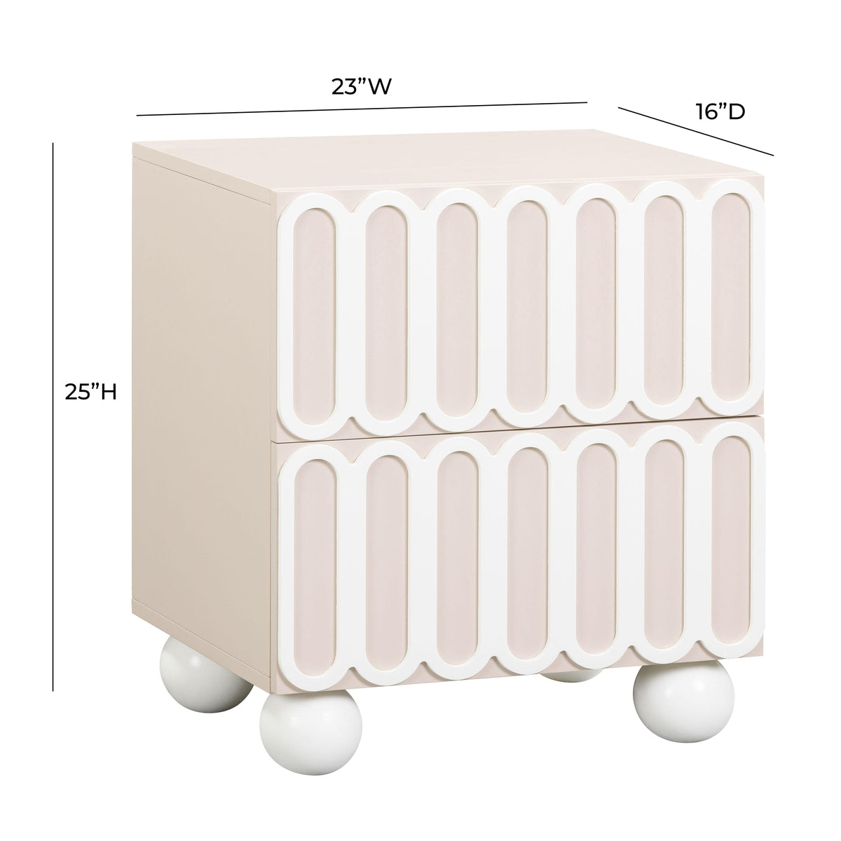 Tori 23" Motif 2-Drawer Nightstand