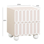 Tori 23" Motif 2-Drawer Nightstand