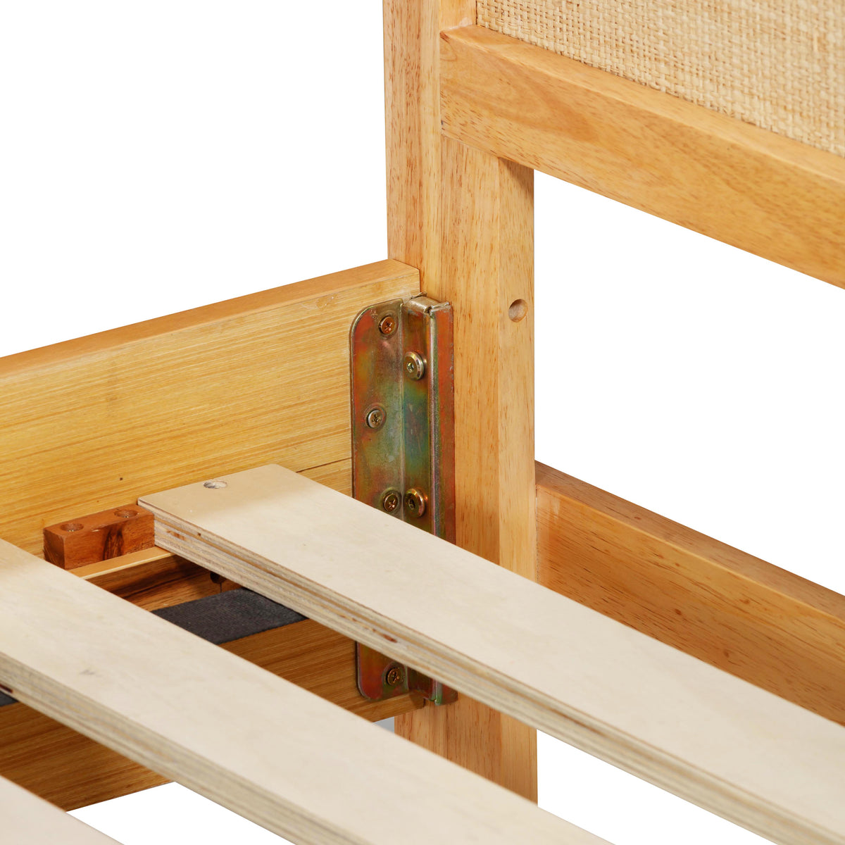 Grappa Natural Wood & Raffia Bed