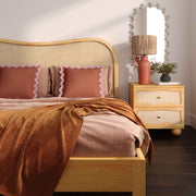Grappa Natural Wood & Raffia Bed
