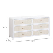 Patty 62" Rattan 6 Drawer Dresser