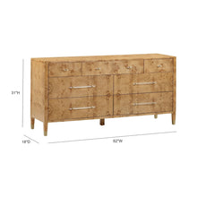 Brandyss 62" Burl 7-Drawer Dresser