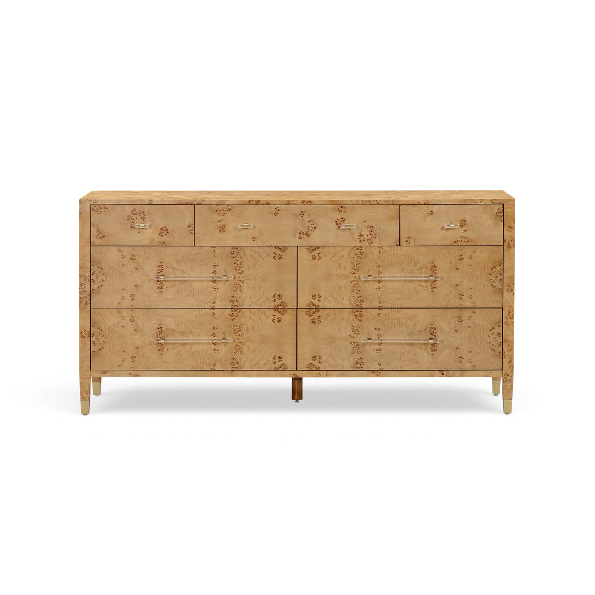 Brandyss 62" Burl 7-Drawer Dresser
