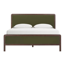 Hella Contract-Grade Velvet and Ash Wood Bed